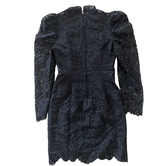 Lilly Pulitzer Averi Lace Embroidered black mini mock neck long sleeve size 00 - Picture 9 of 11